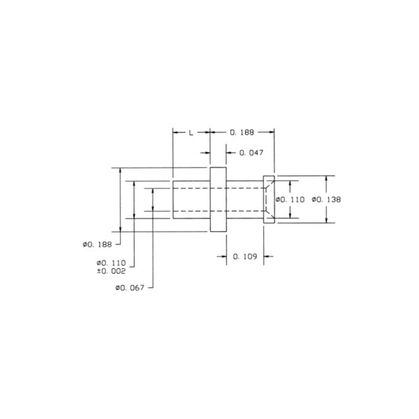 Concord Electronics COMM NON-INS THRU- TURRET TERM, 0.297" L, 0.1, 10-305-2-01-500 10-305-2-01